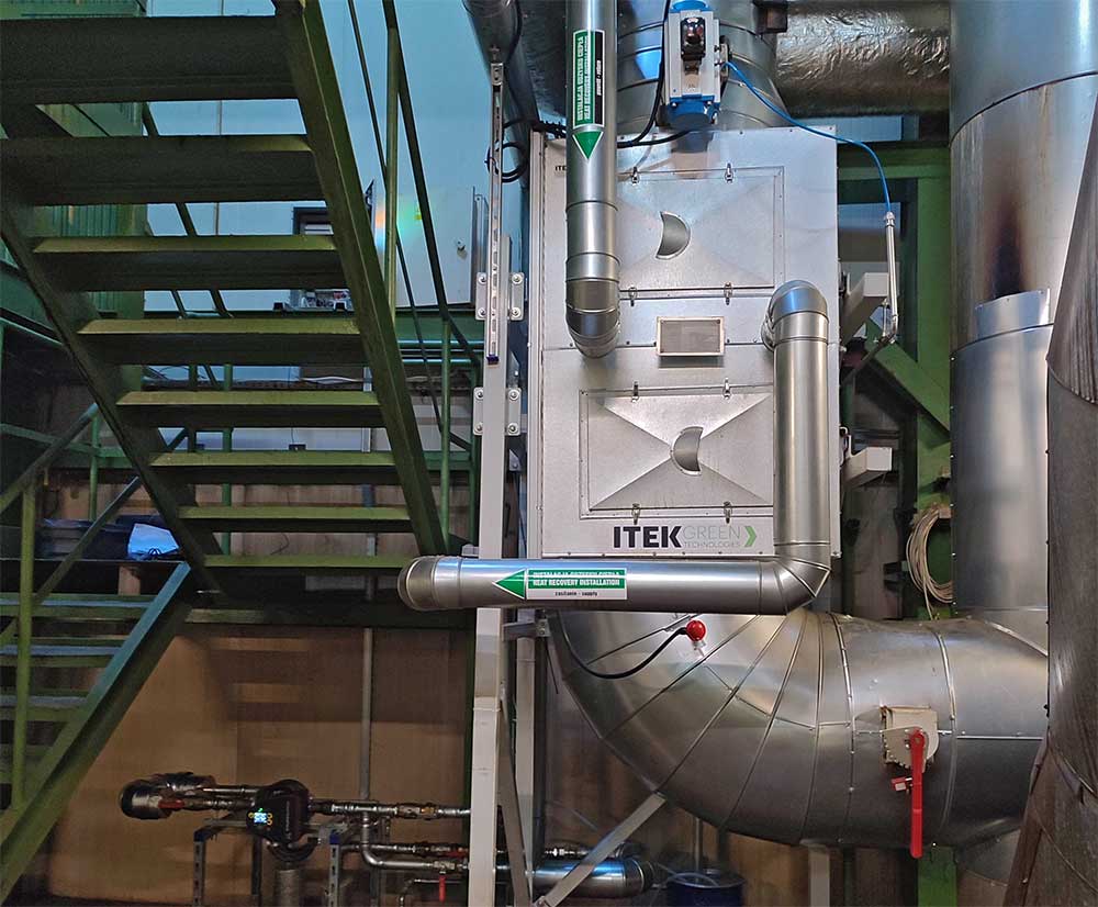Ekonomizer wbudowany w istniejącą instalację spalin